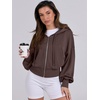 image:imageANRABESS Womens Zip Up Hoodie Cropped Sweatshirt  Soft Comfy Casual Jacket Workout amp Daily Wear Cute Y2K Clothes Fall Spring Transition OutfitsCoffee
