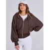 image:imageANRABESS Womens Zip Up Hoodie Cropped Sweatshirt  Soft Comfy Casual Jacket Workout amp Daily Wear Cute Y2K Clothes Fall Spring Transition OutfitsCoffee