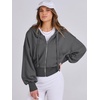 image:imageANRABESS Womens Zip Up Hoodie Cropped Sweatshirt  Soft Comfy Casual Jacket Workout amp Daily Wear Cute Y2K Clothes Fall Spring Transition OutfitsDeep Grey