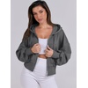 image:imageANRABESS Womens Zip Up Hoodie Cropped Sweatshirt  Soft Comfy Casual Jacket Workout amp Daily Wear Cute Y2K Clothes Fall Spring Transition OutfitsDeep Grey