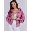 image:imageANRABESS Womens Zip Up Hoodie Cropped Sweatshirt  Soft Comfy Casual Jacket Workout amp Daily Wear Cute Y2K Clothes Fall Spring Transition OutfitsHot Pink