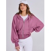 image:imageANRABESS Womens Zip Up Hoodie Cropped Sweatshirt  Soft Comfy Casual Jacket Workout amp Daily Wear Cute Y2K Clothes Fall Spring Transition OutfitsHot Pink