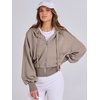 image:imageANRABESS Womens Zip Up Hoodie Cropped Sweatshirt  Soft Comfy Casual Jacket Workout amp Daily Wear Cute Y2K Clothes Fall Spring Transition OutfitsKhaki