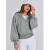 image:imageANRABESS Womens Zip Up Hoodie Cropped Sweatshirt  Soft Comfy Casual Jacket Workout amp Daily Wear Cute Y2K Clothes Fall Spring Transition OutfitsSage Green