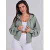 image:imageANRABESS Womens Zip Up Hoodie Cropped Sweatshirt  Soft Comfy Casual Jacket Workout amp Daily Wear Cute Y2K Clothes Fall Spring Transition OutfitsSage Green
