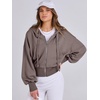 image:imageANRABESS Womens Zip Up Hoodie Cropped Sweatshirt  Soft Comfy Casual Jacket Workout amp Daily Wear Cute Y2K Clothes Fall Spring Transition OutfitsTaupe