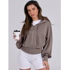 image:imageANRABESS Womens Zip Up Hoodie Cropped Sweatshirt  Soft Comfy Casual Jacket Workout amp Daily Wear Cute Y2K Clothes Fall Spring Transition OutfitsTaupe