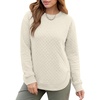 image:imageANRABESS Women Long Sleeve Quilted Pattern Sweatshirt  Lightweight Fleece Hoodie Loose Fit Crewneck Diamond Pullover TopsSoft Casual for DailySchoolOfficeFall amp WinterWhite