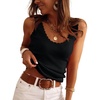 image:imageANRABESS Women Summer Sleeveless Sweaters Scoop Neck Tank Tops  Scalloped Shirts Soft Ribbed Knit Sweater Vest Slim Fit Cute Work Tee Casual Going Out Outfits Beach Vacation ClothesBlack
