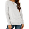 image:imageANRABESS Womens Long Sleeve Shirts Crew Neck Thermal Top  Fall Basic TeeSoft Lightweight Fleece UndershirtCasual Loose Fit UnderscrubWinter Layering ClothingTravel Work OutfitsWhite