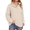 image:imageANRABESS Womens Waffle Knit Loose Snap Henley Sweatshirts  Lightweight Cozy Fabric Long Sleeve Pullover Tops Stand Collar Half Button Casual Daily Wear amp Preppy Spring amp FallBeige