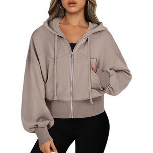 image:imageANRABESS Womens Zip Up Hoodie Cropped Sweatshirt  Soft Comfy Casual Jacket Workout amp Daily Wear Cute Y2K Clothes Fall Spring Transition OutfitsKhaki