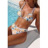 image:imageANRABESS Bikini Swimsuit Sets for Women Double Shoulder Straps Top Triangle Floral Two Piece Bathing Suit Beach SwimwearYellow House Print