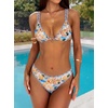 image:imageANRABESS Bikini Swimsuit Sets for Women Double Shoulder Straps Top Triangle Floral Two Piece Bathing Suit Beach SwimwearYellow House Print