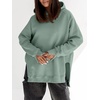 image:imageANRABESS Hoodies for Women Oversized Long Sleeve Sweatshirts  Raglan Sleeve Side Slit Pullover Tops Cozy Soft Warm Casual Y2K Teen Girls Clothes Fall Winter Fashion OutfitsGrey Green