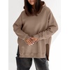image:imageANRABESS Hoodies for Women Oversized Long Sleeve Sweatshirts  Raglan Sleeve Side Slit Pullover Tops Cozy Soft Warm Casual Y2K Teen Girls Clothes Fall Winter Fashion OutfitsKhaki