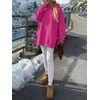 image:imageANRABESS Hoodies for Women Oversized Long Sleeve Sweatshirts  Raglan Sleeve Side Slit Pullover Tops Cozy Soft Warm Casual Y2K Teen Girls Clothes Fall Winter Fashion OutfitsHot Pink