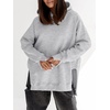 image:imageANRABESS Hoodies for Women Oversized Long Sleeve Sweatshirts  Raglan Sleeve Side Slit Pullover Tops Cozy Soft Warm Casual Y2K Teen Girls Clothes Fall Winter Fashion OutfitsLight Grey