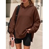 image:imageANRABESS Hoodies for Women Oversized Long Sleeve Sweatshirts  Raglan Sleeve Side Slit Pullover Tops Cozy Soft Warm Casual Y2K Teen Girls Clothes Fall Winter Fashion OutfitsCaramel