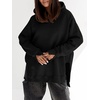 image:imageANRABESS Hoodies for Women Oversized Long Sleeve Sweatshirts  Raglan Sleeve Side Slit Pullover Tops Cozy Soft Warm Casual Y2K Teen Girls Clothes Fall Winter Fashion OutfitsBlack