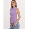 image:imageANRABESS Mock Neck Tops for Women Basic Soft Ribbed Slim Tank Tops Comfy for Yoga Lounge amp Office Versatile Summer ShirtLight Purple