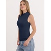 image:imageANRABESS Mock Neck Tops for Women Basic Soft Ribbed Slim Tank Tops Comfy for Yoga Lounge amp Office Versatile Summer ShirtNavy Blue