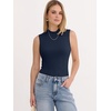 image:imageANRABESS Mock Neck Tops for Women Basic Soft Ribbed Slim Tank Tops Comfy for Yoga Lounge amp Office Versatile Summer ShirtNavy Blue