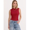 image:imageANRABESS Mock Neck Tops for Women Basic Soft Ribbed Slim Tank Tops Comfy for Yoga Lounge amp Office Versatile Summer ShirtRed