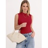 image:imageANRABESS Mock Neck Tops for Women Basic Soft Ribbed Slim Tank Tops Comfy for Yoga Lounge amp Office Versatile Summer ShirtRed