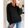 image:imageANRABESS Sweatshirt for Womens Waffle Knit Henley Pullover  Lightweight Soft Thermal Regular Fit Long Sleeve Half Button Topsfor Casual Daily amp Preppy Spring amp Fall WeatherBlack
