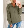 image:imageANRABESS Sweatshirt for Womens Waffle Knit Henley Pullover  Lightweight Soft Thermal Regular Fit Long Sleeve Half Button Topsfor Casual Daily amp Preppy Spring amp Fall WeatherArmy Green