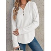 image:imageANRABESS Waffle Knit Hoodies for Women Lightweight Sweatshirt  Comfy Drawstring Long Sleeve Fall Fashion Pullover Tops Loose Fit Curved Hem Casual Daily Wear amp Work Winter OutfitsWhite