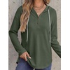 image:imageANRABESS Waffle Knit Hoodies for Women Lightweight Sweatshirt  Comfy Drawstring Long Sleeve Fall Fashion Pullover Tops Loose Fit Curved Hem Casual Daily Wear amp Work Winter OutfitsArmy Green
