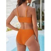 image:imageANRABESS Womens Bikini Sets High Waist Tummy Control SwimsuitsRibbed Textured 2 Piece Bathing SuitsCheeky Beach SwimwearOrange