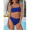 image:imageANRABESS Womens Bikini Sets High Waist Tummy Control SwimsuitsRibbed Textured 2 Piece Bathing SuitsCheeky Beach SwimwearRoyal Blue