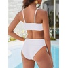 image:imageANRABESS Womens Bikini Sets High Waist Tummy Control SwimsuitsRibbed Textured 2 Piece Bathing SuitsCheeky Beach SwimwearWhite