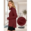 image:imageANRABESS Womens Half Zip Sweatshirts Loose Fleece Pullover  Comfy Soft Warm Collared Tops Long Sleeve Quarter Zip Side Slit  Going Out Casual Work Winter Fall Fashion OutfitsDeep Red