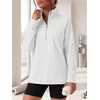 image:imageANRABESS Womens Half Zip Sweatshirts Loose Fleece Pullover  Comfy Soft Warm Collared Tops Long Sleeve Quarter Zip Side Slit  Going Out Casual Work Winter Fall Fashion OutfitsWhite