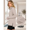 image:imageANRABESS Womens Half Zip Sweatshirts Loose Fleece Pullover  Comfy Soft Warm Collared Tops Long Sleeve Quarter Zip Side Slit  Going Out Casual Work Winter Fall Fashion OutfitsGrey Beige