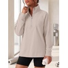 image:imageANRABESS Womens Half Zip Sweatshirts Loose Fleece Pullover  Comfy Soft Warm Collared Tops Long Sleeve Quarter Zip Side Slit  Going Out Casual Work Winter Fall Fashion OutfitsGrey Beige
