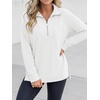 image:imageANRABESS Womens Half Zip Sweatshirts Loose Fleece Pullover  Comfy Soft Warm Collared Tops Long Sleeve Quarter Zip Side Slit  Going Out Casual Work Winter Fall Fashion OutfitsWhite