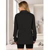 image:imageANRABESS Womens Half Zip Sweatshirts Loose Fleece Pullover  Comfy Soft Warm Collared Tops Long Sleeve Quarter Zip Side Slit  Going Out Casual Work Winter Fall Fashion OutfitsBlack
