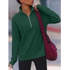 image:imageANRABESS Womens Half Zip Sweatshirts Loose Fleece Pullover  Comfy Soft Warm Collared Tops Long Sleeve Quarter Zip Side Slit  Going Out Casual Work Winter Fall Fashion OutfitsDeep Green