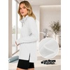 image:imageANRABESS Womens Half Zip Sweatshirts Loose Fleece Pullover  Comfy Soft Warm Collared Tops Long Sleeve Quarter Zip Side Slit  Going Out Casual Work Winter Fall Fashion OutfitsWhite