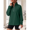 image:imageANRABESS Womens Half Zip Sweatshirts Loose Fleece Pullover  Comfy Soft Warm Collared Tops Long Sleeve Quarter Zip Side Slit  Going Out Casual Work Winter Fall Fashion OutfitsDeep Green