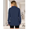 image:imageANRABESS Womens Half Zip Sweatshirts Loose Fleece Pullover  Comfy Soft Warm Collared Tops Long Sleeve Quarter Zip Side Slit  Going Out Casual Work Winter Fall Fashion OutfitsNavy Blue