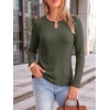 image:imageANRABESS Womens Long Sleeve Shirts Ribbed Knit Fall Tops  Keyhole Neck Soft Stretch Fuzzy Blouse Regular Fit for Business Office Daily Wear Fall amp Spring Seasonal ClothingGreen