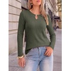 image:imageANRABESS Womens Long Sleeve Shirts Ribbed Knit Fall Tops  Keyhole Neck Soft Stretch Fuzzy Blouse Regular Fit for Business Office Daily Wear Fall amp Spring Seasonal ClothingGreen