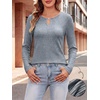 image:imageANRABESS Womens Long Sleeve Shirts Ribbed Knit Fall Tops  Keyhole Neck Soft Stretch Fuzzy Blouse Regular Fit for Business Office Daily Wear Fall amp Spring Seasonal ClothingBlue