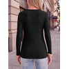image:imageANRABESS Womens Long Sleeve Shirts Ribbed Knit Fall Tops  Keyhole Neck Soft Stretch Fuzzy Blouse Regular Fit for Business Office Daily Wear Fall amp Spring Seasonal ClothingBlack